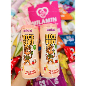 🍌🍓 BÁNH ĂN DẶM RICE PUFF BABBAS – GIÒN TAN, BÉ ĂN LÀ MÊ 😋