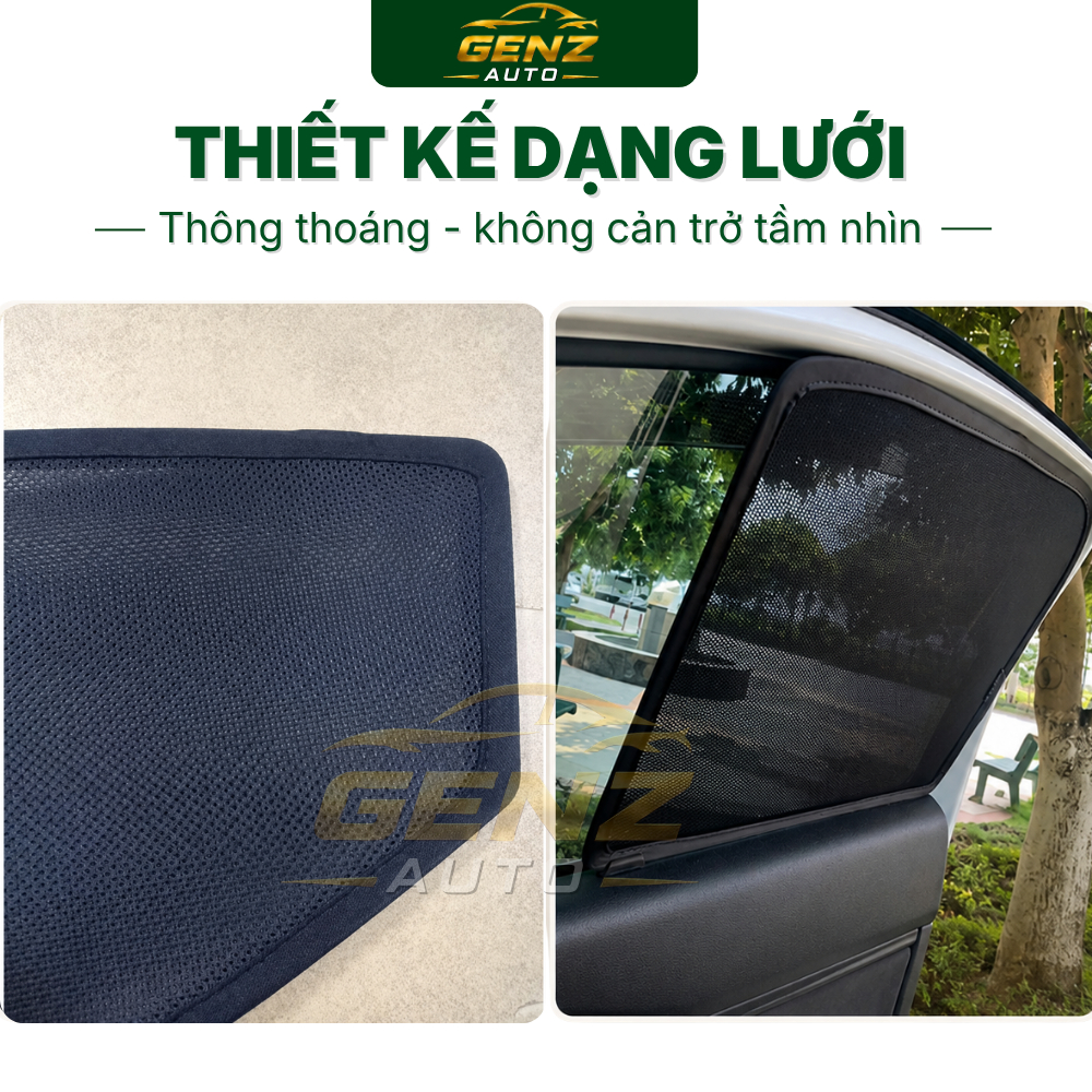 Rèm Che Nắng Nam Châm Xe ô tô, Bộ 4 Miếng - Có Đủ Các Dòng Xe, che nắng hiệu quả, nam châm hít mạnh [ TẶNG ĐẾ GIỮ RÈM ]