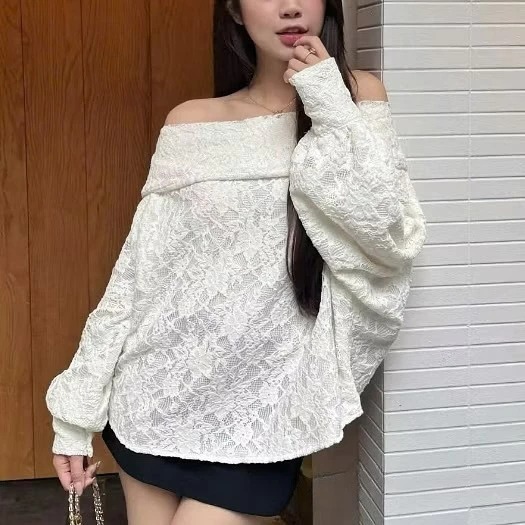 Áo Ren Trễ Vai Nữ Tay Bồng Cánh Dơi Phom Rộng, Áo Kiểu Nữ Trễ Vai 2 Lớp Đi Chơi Cafe Sống Ảo Sang Chảnh - CHAMIE STUDIO