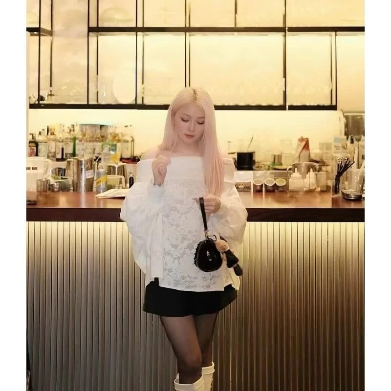 Áo Ren Trễ Vai Nữ Tay Bồng Cánh Dơi Phom Rộng, Áo Kiểu Nữ Trễ Vai 2 Lớp Đi Chơi Cafe Sống Ảo Sang Chảnh - CHAMIE STUDIO