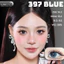 Lens mắt FC-397 Gray màu xám đen filter, viền đen, size vừa - thương hiệu LUNA EYES