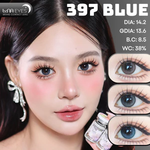 Lens mắt FC-397 Blue màu xanh filter tự nhiên, có viền, size vừa - thương hiệu LUNA EYES
