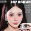 Lens mắt FC-397 Brown màu nâu hồng tự nhiên, có viền, size vừa - thương hiệu LUNA EYES