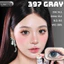 Lens mắt FC-397 Gray màu xám đen filter, viền đen, size vừa - thương hiệu LUNA EYES