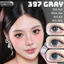 Lens mắt FC-397 Gray màu xám đen filter, viền đen, size vừa - thương hiệu LUNA EYES