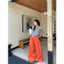 Set áo ba lỗ khoá có mũ quần suông cam