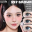 Lens mắt FC-397 Brown màu nâu hồng tự nhiên, có viền, size vừa - thương hiệu LUNA EYES