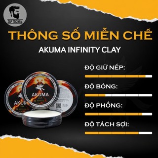 Sáp Vuốt Tóc AKUMA Infinity Clay 116g - Giữ Nếp Cực Mạnh, Tạo Phồng Tự Nhiên