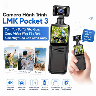 Camera Hành Trình LMK Pocket 3 - Cầm Tay Bỏ Túi Nhỏ Gọn, Quay Video Vlog Sắc Nét 4K 120fps, Siêu Mượt Cho Các Cảnh Quay