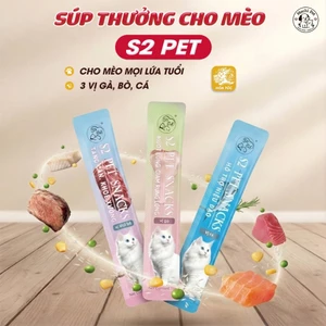 S2Pet Súp Thưởng Cho Mèo Dạng Thanh 15g - Pate Mèo Vị Cá Gà Bò, Snack Thưởng Cho Mèo Mọi Lứa Tuổi
