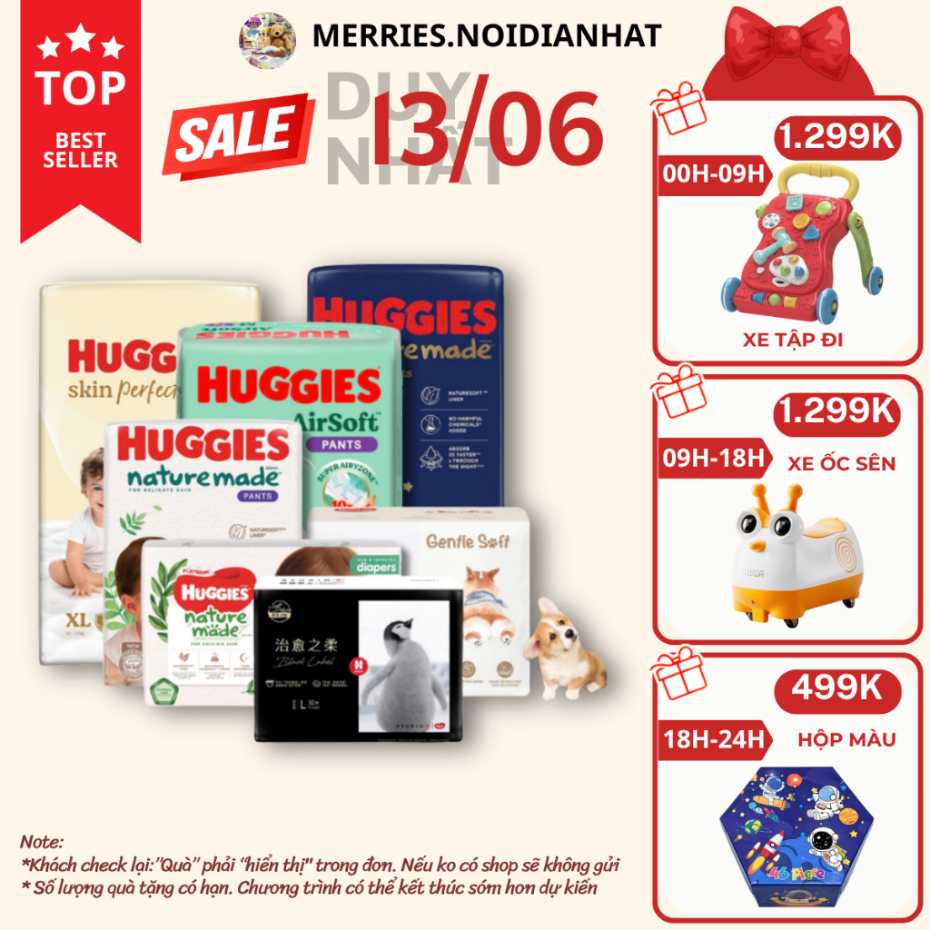 [HÀNG CHÍNH HÃNG CTY] Bỉm HUGGIES NATURE MADE size M58/L44/XL 38/XXL26/S82/NB60