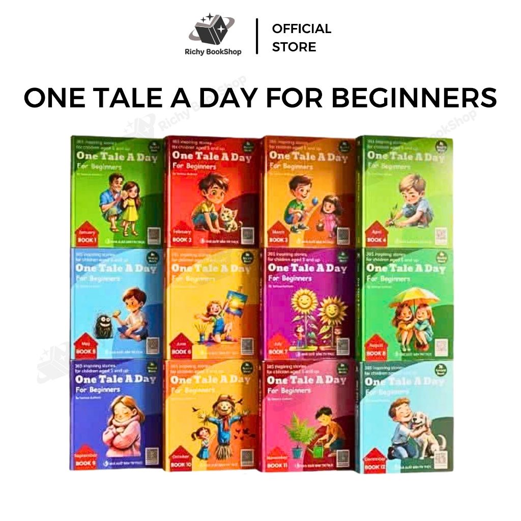 Sách - Bộ 12 cuốn One Tale a Day for Beginners - 365 câu chuyện truyền cảm hứng bản Tiếng Anh kèm file nghe