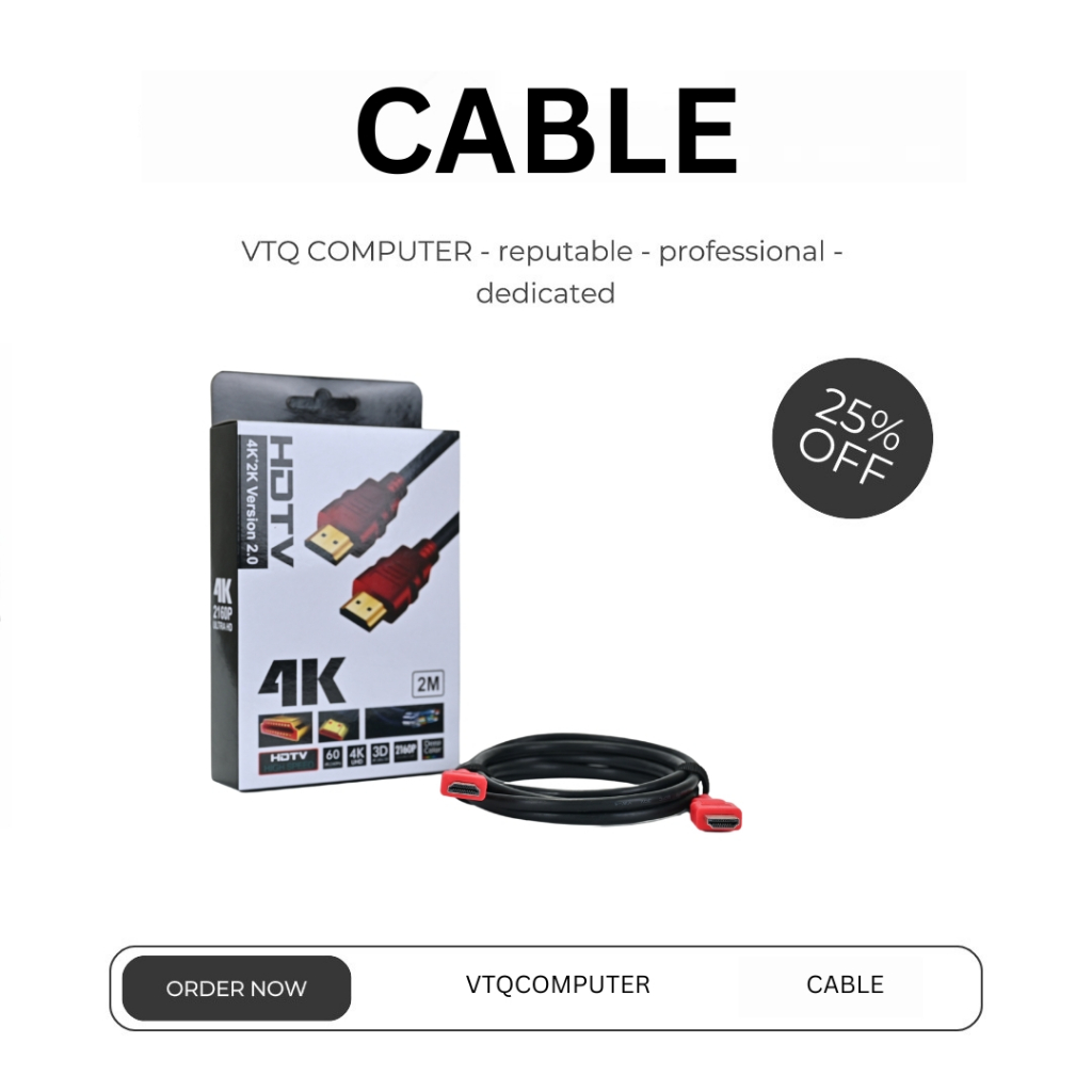 Dây HDMI 19+1 ARIGATO 2m Chuẩn HDMI 2.0 Hỗ Trợ 4Kx2K Kết Nối Laptop PC TV Máy Chiếu Giá Rẻ