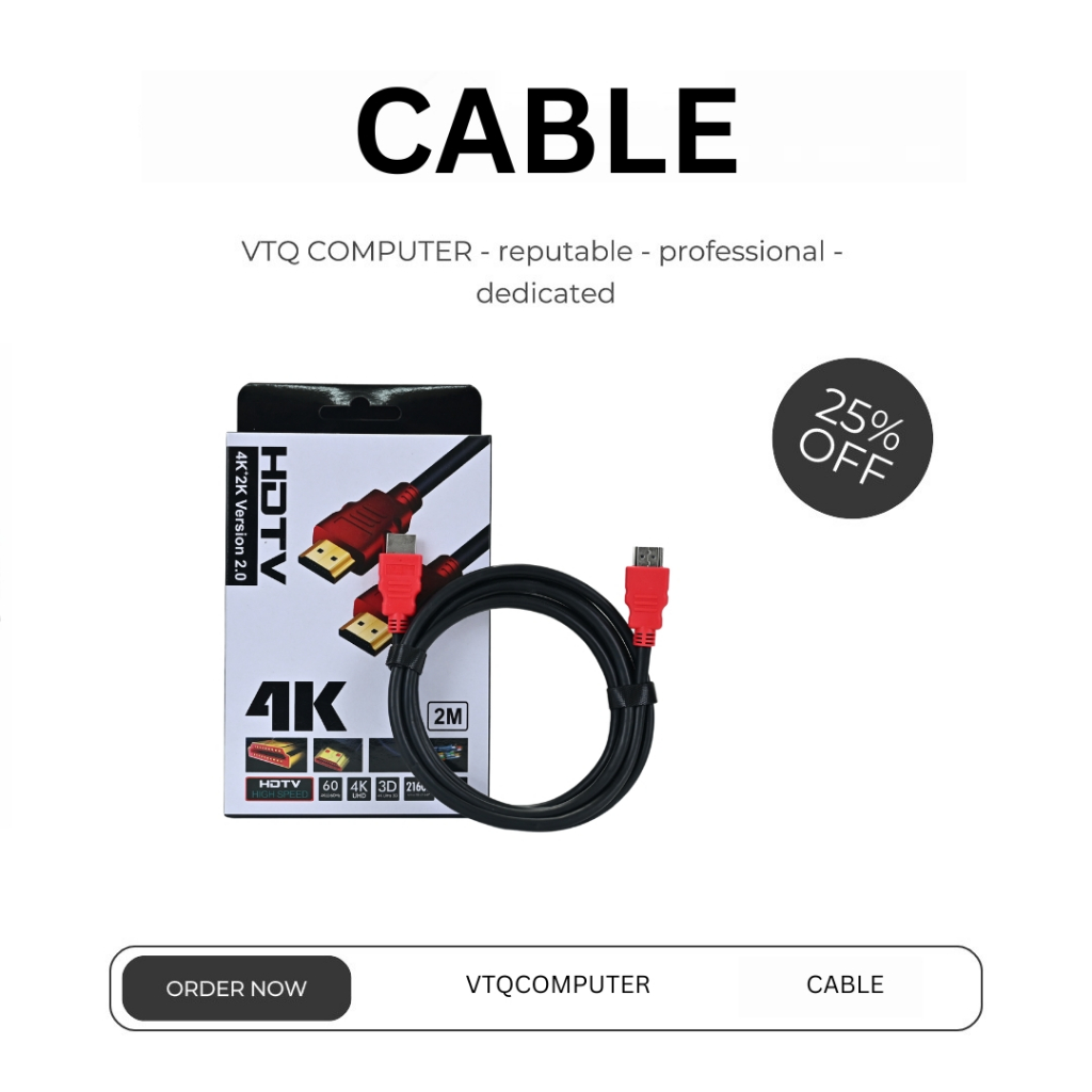 Dây HDMI 19+1 ARIGATO 2m Chuẩn HDMI 2.0 Hỗ Trợ 4Kx2K Kết Nối Laptop PC TV Máy Chiếu Giá Rẻ