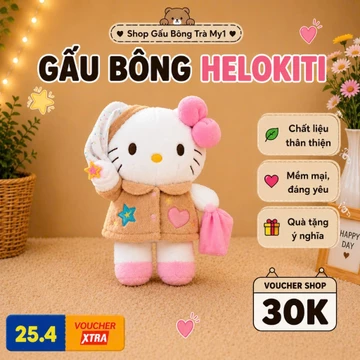 Gấu Bông Hello Kitty 45cm, Thú Nhồi Bông Hello Kitty, Gối Ôm Hello Kitty, Kitty Dễ Thương, Gấu Bông Cao Cấp, Gấu Bông Ôm