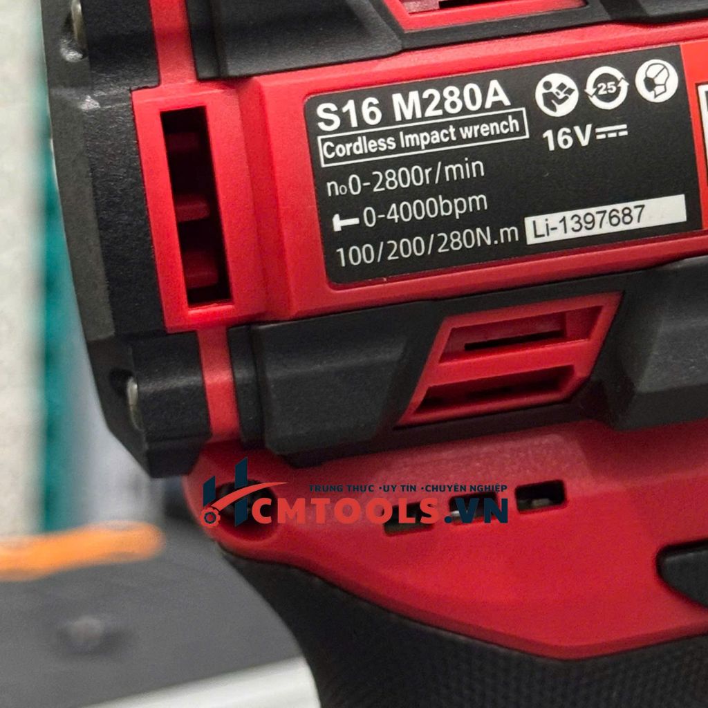 Máy Bắn Bu Lông Sfunpro S16 M280A Lực Siết 280Nm  TẶNG đầu khẩu chuyển vít máy mở bulong xe máy, oto