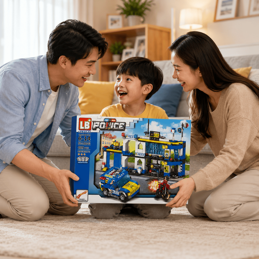 Bộ Lắp Ráp Đồn Cảnh Sát 489 Chi Tiết, Đồ Chơi Xếp Hình Police Cho Bé 6+, Đồ Chơi STEM
