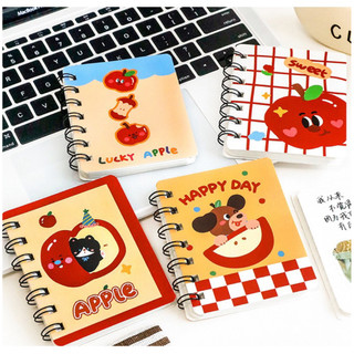 Little Stationery | Sổ Note Lò Xo Mini Apple Cute 80 Tờ - Sổ Ghi Chú Bỏ Túi Hình Táo Dễ Thương Kawaii