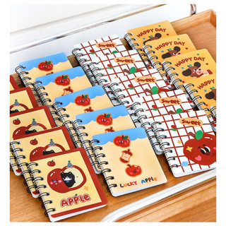 Little Stationery | Sổ Note Lò Xo Mini Apple Cute 80 Tờ - Sổ Ghi Chú Bỏ Túi Hình Táo Dễ Thương Kawaii