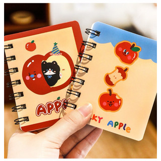 Little Stationery | Sổ Note Lò Xo Mini Apple Cute 80 Tờ - Sổ Ghi Chú Bỏ Túi Hình Táo Dễ Thương Kawaii