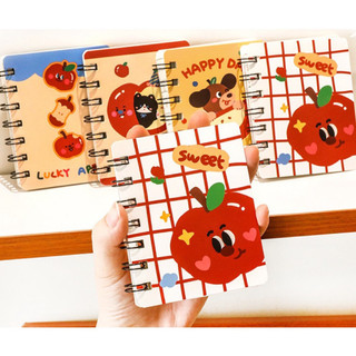 Little Stationery | Sổ Note Lò Xo Mini Apple Cute 80 Tờ - Sổ Ghi Chú Bỏ Túi Hình Táo Dễ Thương Kawaii