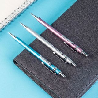 LEAFBOOK Bút chì kim bấm DELI U998 / U999 Ngòi 0.5mm, 0.7mm Vỏ Kim Loại Có Kèm Tẩy