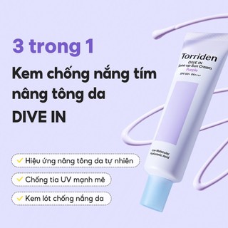 (Hàng Công TY) Kem Chống Nắng Torriden Dive-In Purple SPF50+ PA++++ Dưỡng Ẩm Sáng Da 60ml Duduhouse