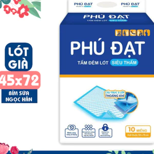 Tấm đệm lót Phú Đạt 50x75cm. 3 lớp siêu thấm hút #bỉm phú đạt #lót già phú đạt #tã phú Đạt #tấm đệm lót gi