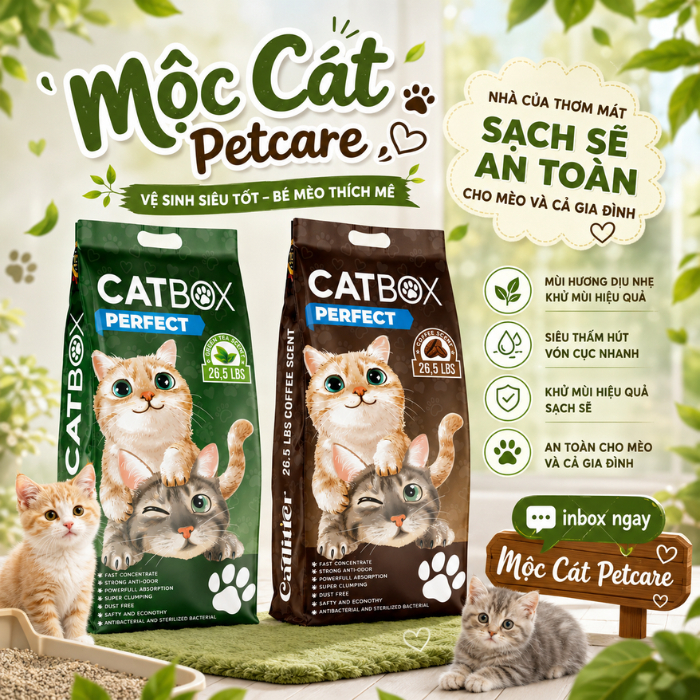 CÁT MÈO CATBOX PERFECT 26L – BENTONITE TRẮNG CAO CẤP - KHỬ MÙI MẠNH ...