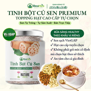 Tinh Bột Củ Sen BeaHea VietGAP Topping Hạt Cao Cấp Tự Chọn | Macca, Óc Chó, Hạnh Nhân, Điều