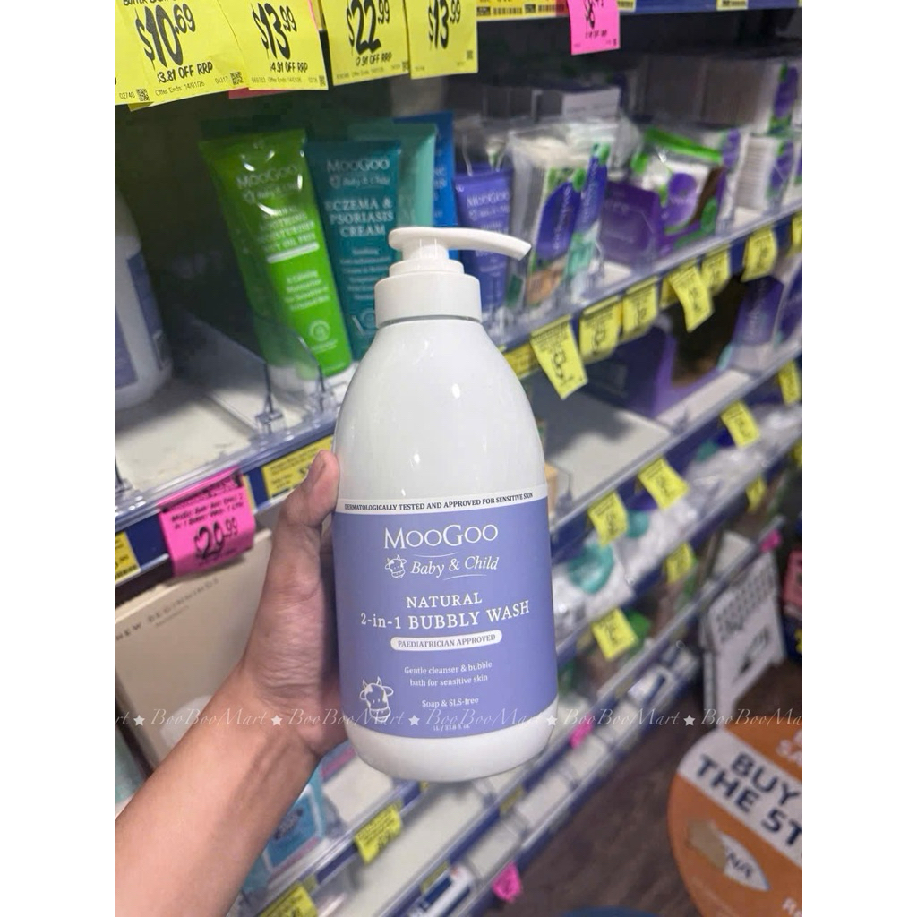 Sữa Tắm Gội Tự Nhiên MooGoo Bubbly Wash Từ Cám Gạo Cho Bé Không Chứa SLS & Paraben