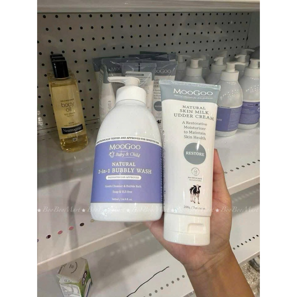 Sữa Tắm Gội Tự Nhiên MooGoo Bubbly Wash Từ Cám Gạo Cho Bé Không Chứa SLS & Paraben
