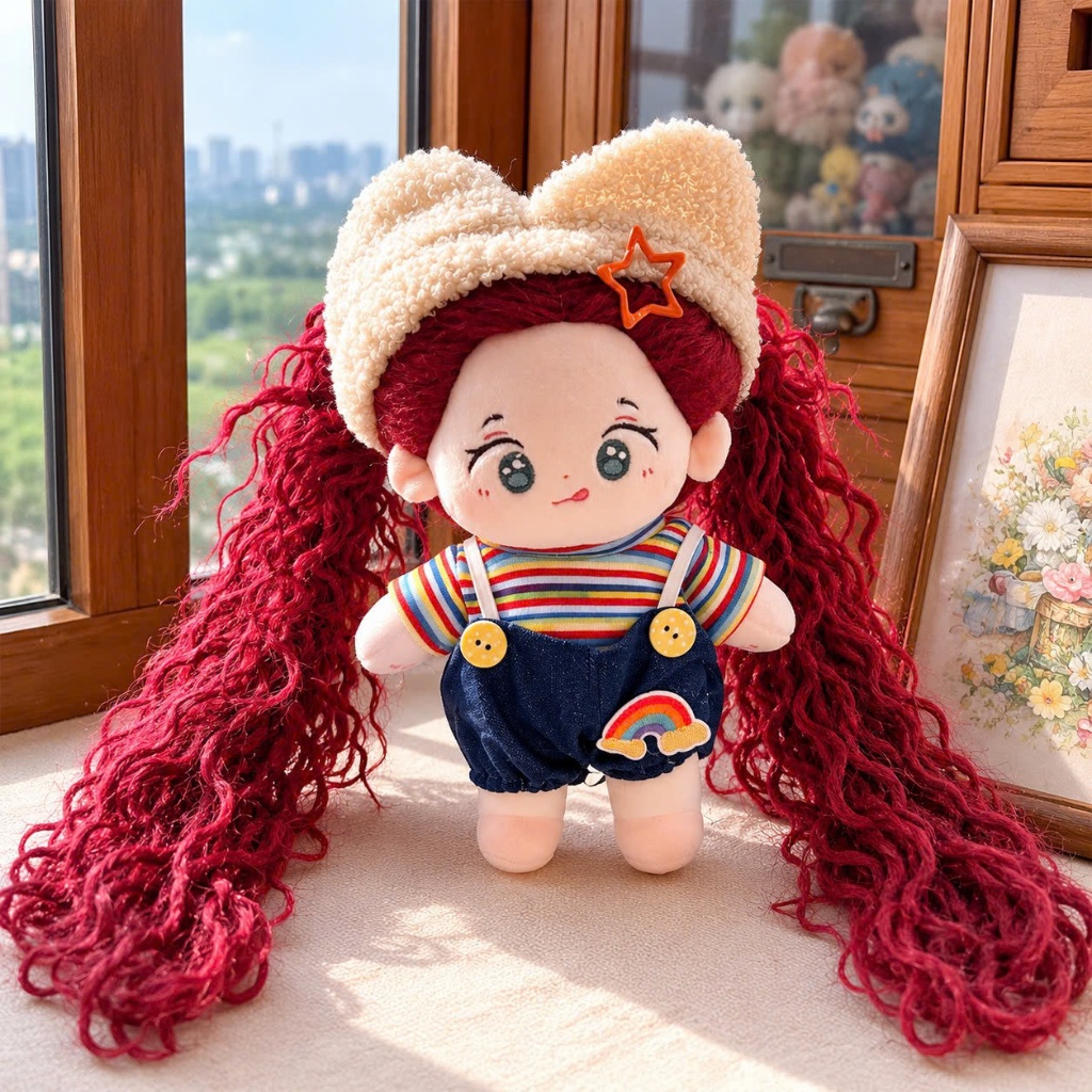 Gấu bông búp bê bé gái 20cm, đồ chơi trẻ em búp bê nhồi bông có khớp cử động linh hoạt KÈM QUẦN ÁO PHỤ KIỆN GUAILA TOYS