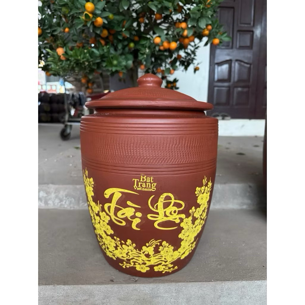 Chum Gạo Gốm Bát Tràng Chống Ẩm Mốc Hiệu Quả - Hũ Gạo Tài Lộc Dung Tích 5kg-30kg, An Toàn Cho Thực Phẩm