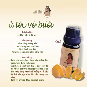 10 ml Ủ TÓC VỎ BƯỞI - 100% tinh dầu vỏ bưởi hữu cơ siêu đậm đặc giúp Mọc Tóc Nhanh