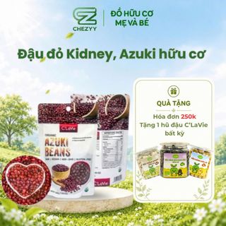 Đậu đỏ azuki, kidney hữu cơ C'LaVie 200g giàu chất xơ, nấu chè, cháo cho bé ăn dặm