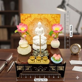 Bàn Thờ MiNi Mẹ Quan Âm - Phật A Di Đà 3D Cao Cấp VIP