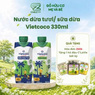 Sữa dừa, nước dừa tươi giải khát hữu cơ VIetcoco chai 330ml