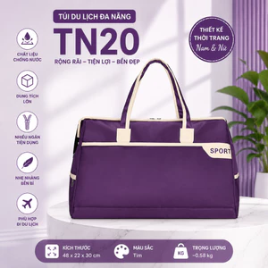 TN20 - Túi Du Lịch Vải Oxford Chống Nước Dung Tích Lớn 48cm, Túi Xách Gym Thể Thao Đa Năng, Túi Công Tác Có Ngăn Phụ