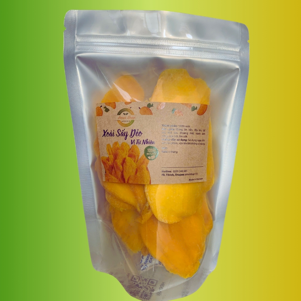 XOÀI SẤY DẺO AMAI -NGUYÊN CHẤT LOẠI 1 - THƠM NGON, NÔNG SẢN SẠCH - SNACK ĂN VẶT, TỐT CHO SỨC KHỎE