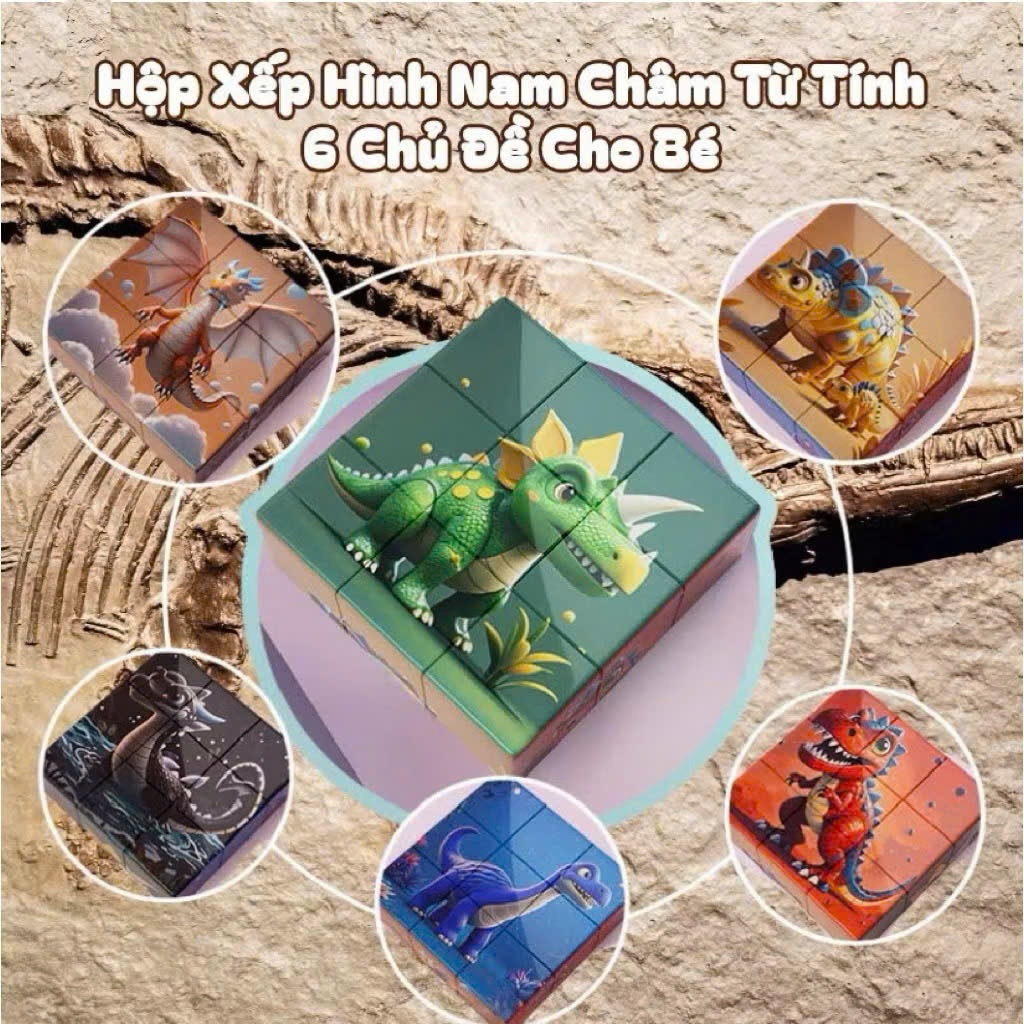 Đồ Chơi Xếp Hình Nam Châm 6 Mặt Cho Bé – Ghép Hình Trí Tuệ Phát Triển Tư Duy