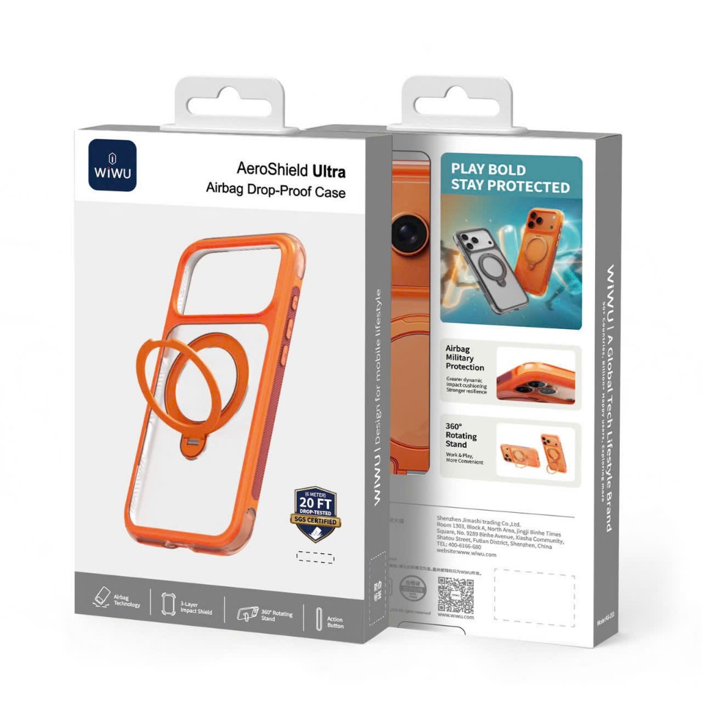 ỐP LƯNG WIWU AeroShield Ultra CHO iPhone 17ProMax – HỖ TRỢ SẠC KHÔNG DÂY , CHỐNG SỐC CHUẨN QUÂN ĐỘI