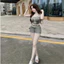 Sét áo 2 dây croptop + quần đùi chạy viền có mút, chất thun borip