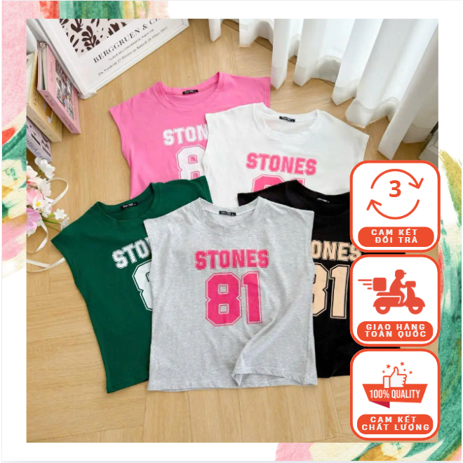 Áo Thun Nữ Tay Hến In Số 81 Fom Vừa Tôn Dáng Chất Cotton Thoáng Mát