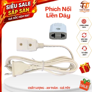 Phích nối liền dây, ổ cắm điện nối dài 3m 5m 1200W chịu tải cao an toàn gia dụng