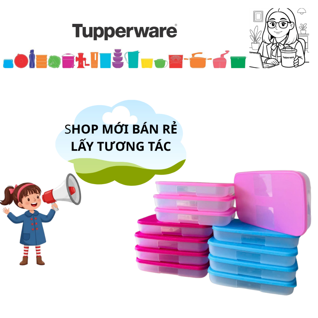 Hộp Trữ Đông Tupperware Freezemate 650ml - Chính Hãng - Đông Dẹt - Nhựa Nguyên Sinh Cao Cấp