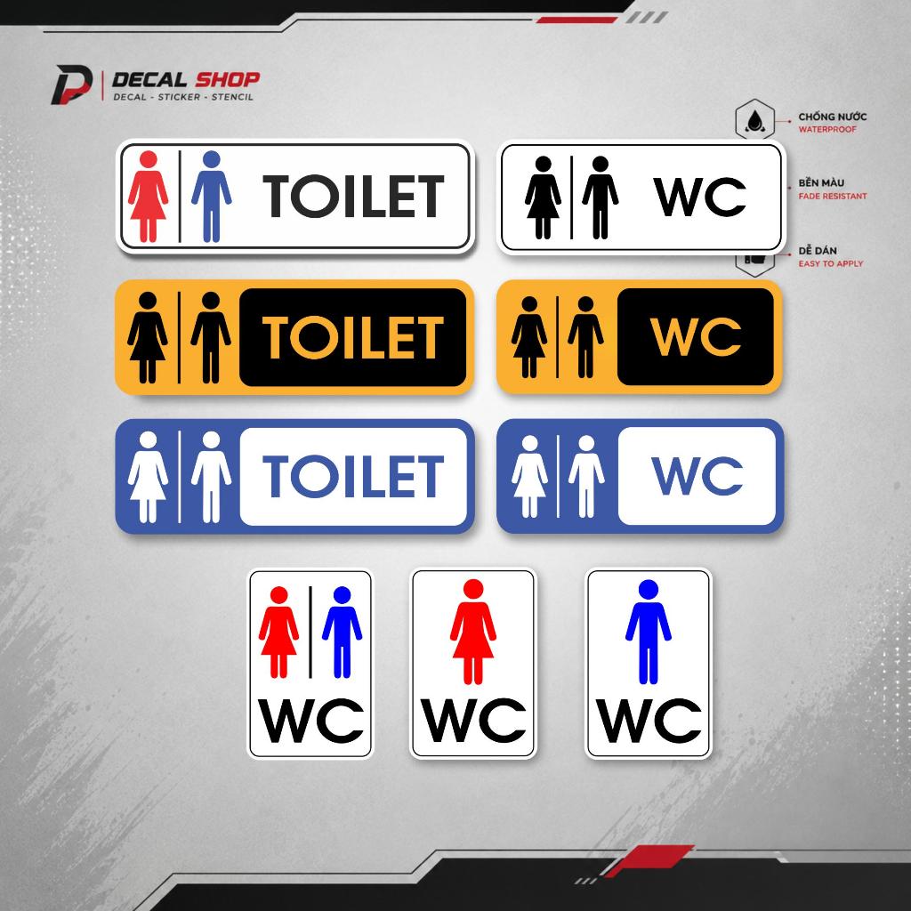Bảng Toilet, WC, Nhà Vệ Sinh Dán Kính, Tường, Gạch Men, Gỗ Chống thấm nước