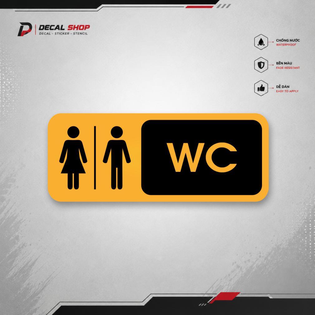 Bảng Toilet, WC, Nhà Vệ Sinh Dán Kính, Tường, Gạch Men, Gỗ Chống thấm nước
