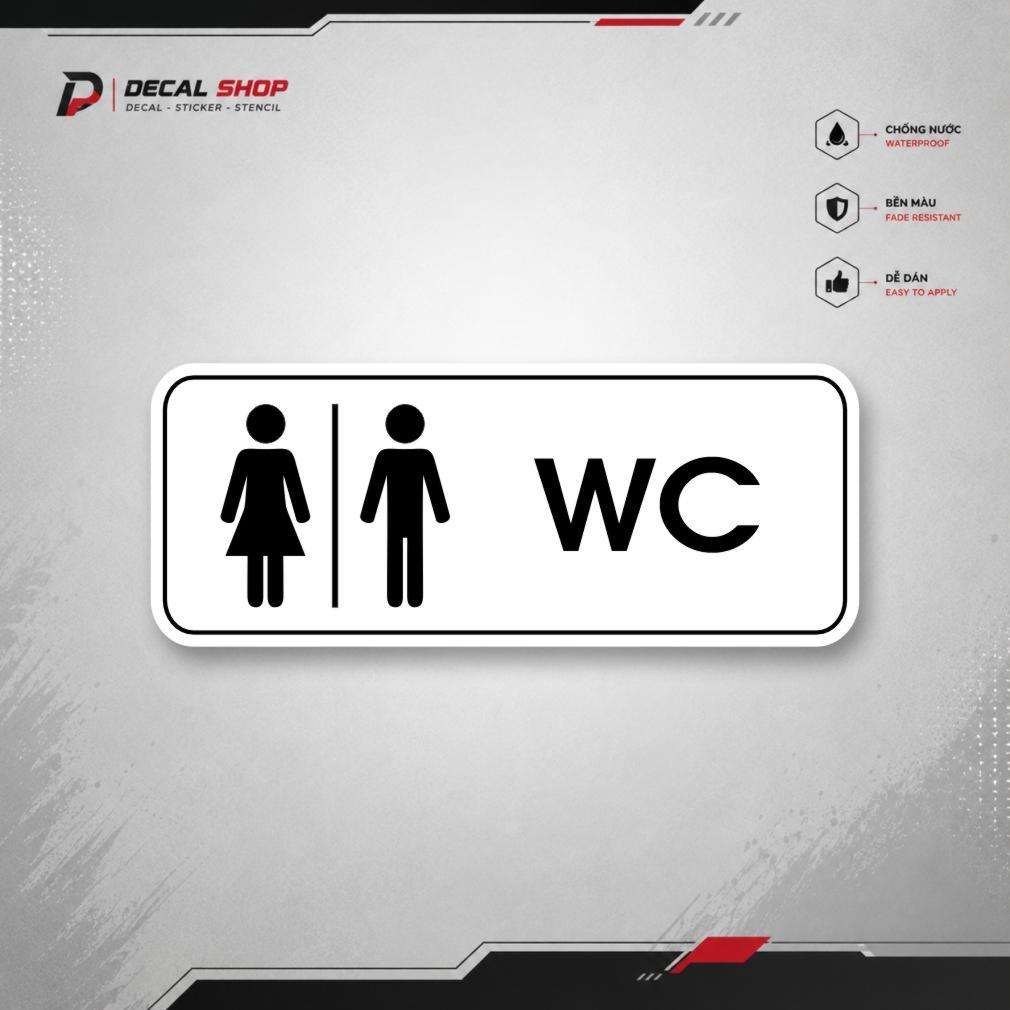 Bảng Toilet, WC, Nhà Vệ Sinh Dán Kính, Tường, Gạch Men, Gỗ Chống thấm nước