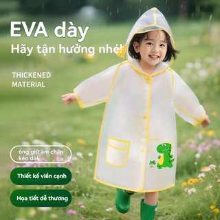 Áo mưa trẻ em EVA dày chống nước, họa tiết khủng long dễ thương